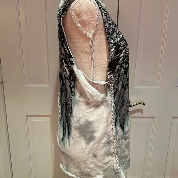 Affliction Black and White Winged Tank Top. NWT - Picture 3 of 5